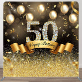 Aperturee - Aperturee Gold Glitter Balloon Fabric Backdrop Cover for Birthday